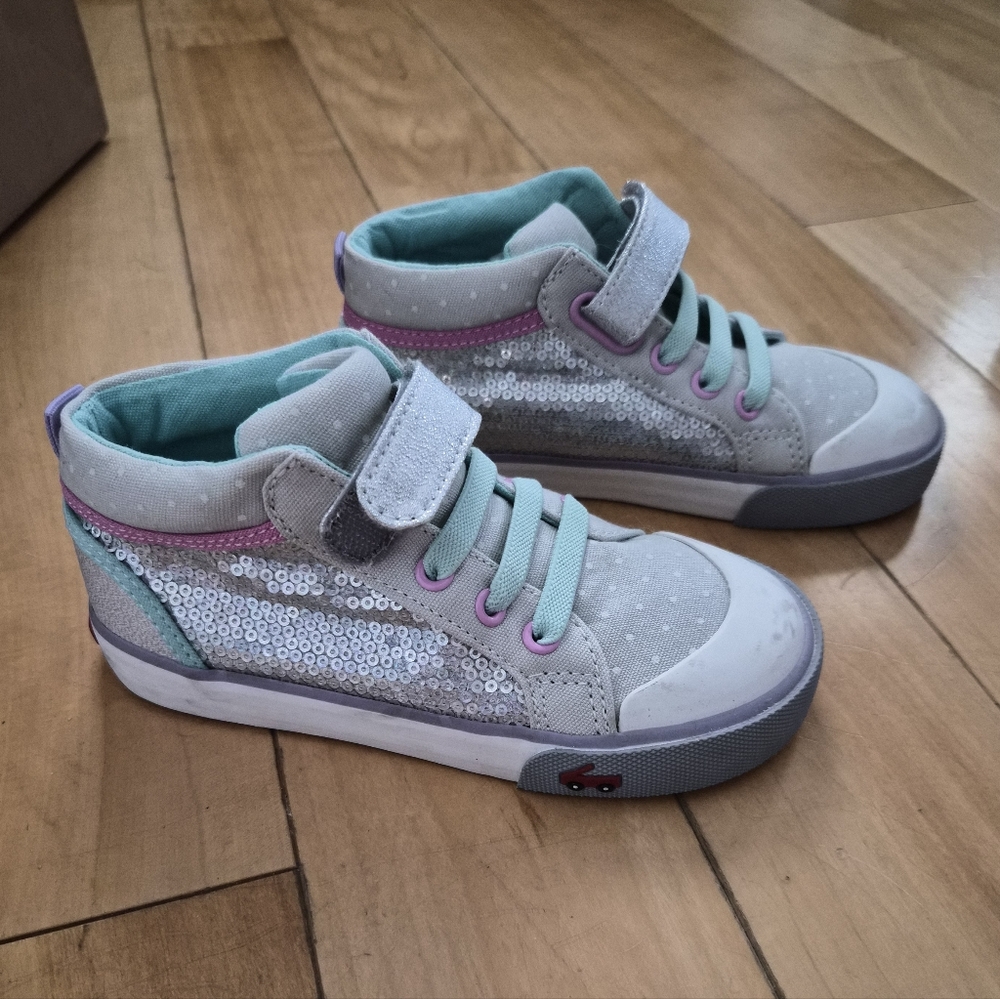 Girls Glitter Sequin Sneakers - Size 11